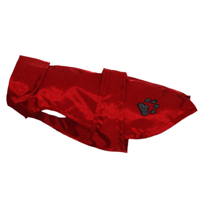 Ubranka dla psa - Grande Finale Peleryna przeciwdeszczowa czerwona łapki [rozmiar 2] 24cm