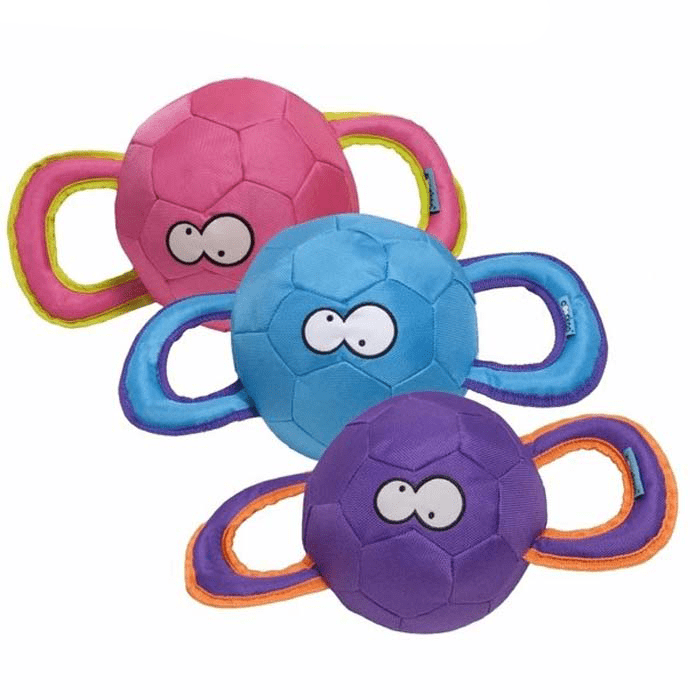 Zabawki - Coockoo Durable Pully piłka z uchwytem mix kolorów 22cm