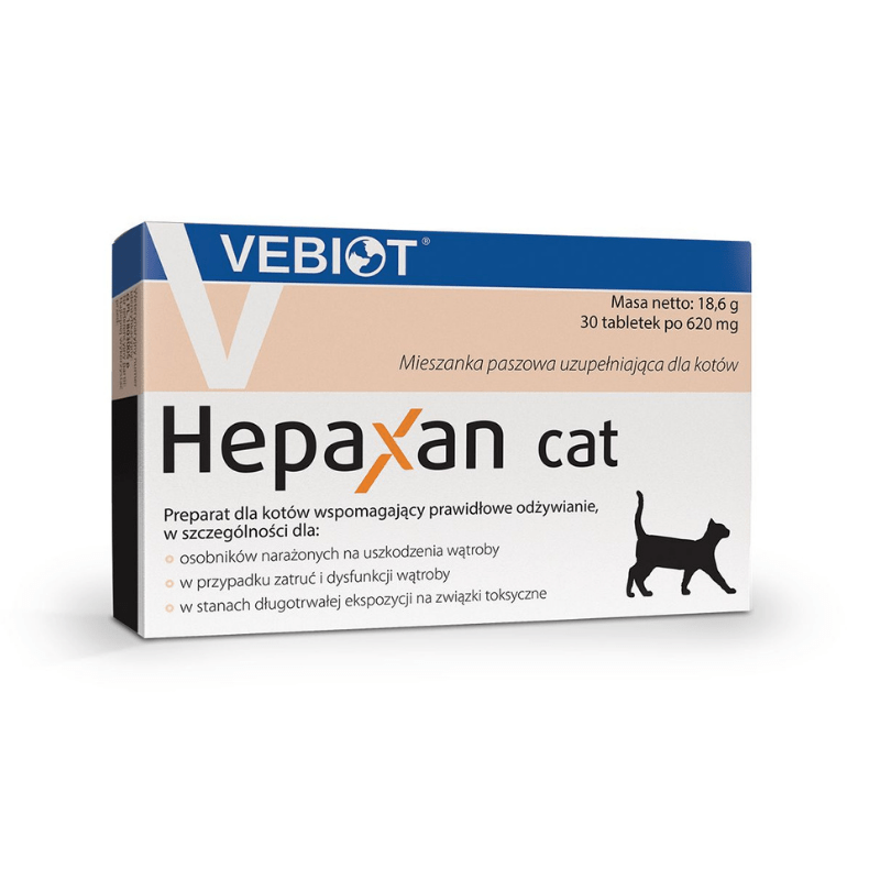 Suplementy - Vebiot Hepaxan Cat na wątrobę 30 tabletek