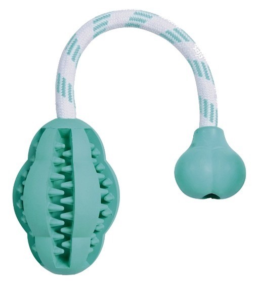 Zabawki - Trixie Gryzak na sznurku Dentafun z miętą gumowy 28cm 