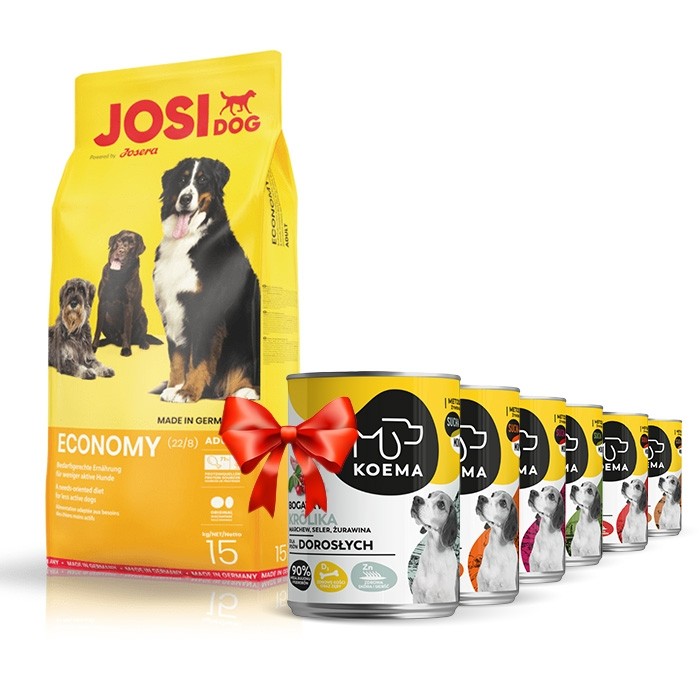 Karmy suche dla psa - Josera Josidog Economy 15kg + Koema mix 6 smaków 400g x 6