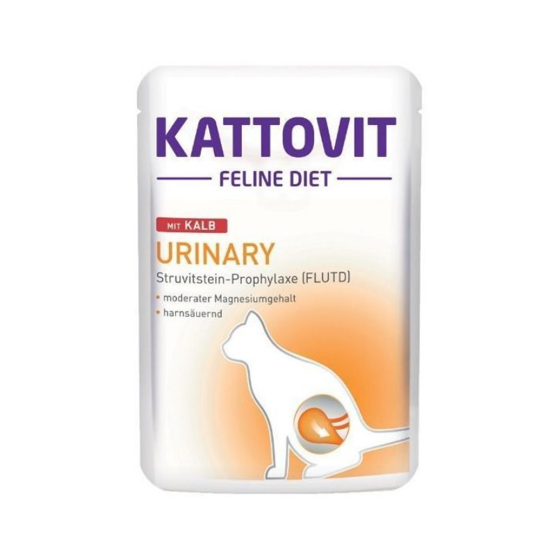 Karmy mokre dla kota - Kattovit Feline Diet Urinary cielęcina 85g x 10