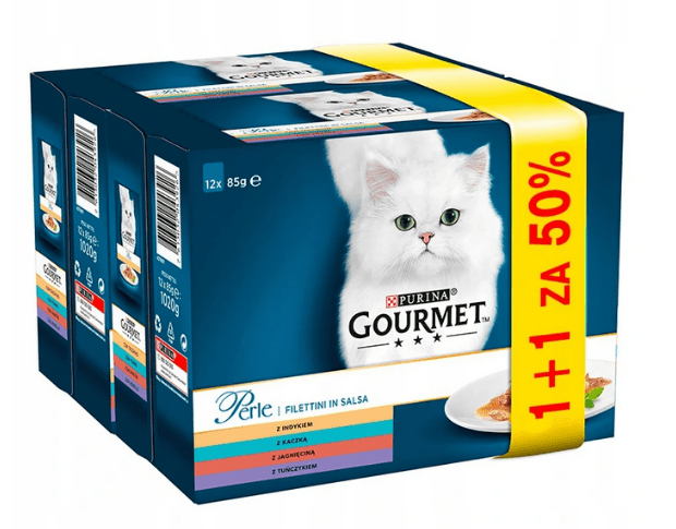 Karmy mokre dla kota - Gourmet Perle Zestaw Duet Smaków 24 x 85g (18+6 GRATIS)
