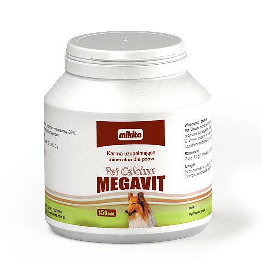 Suplementy - Mikita Pet-Calcium Megavit 150 tabletek