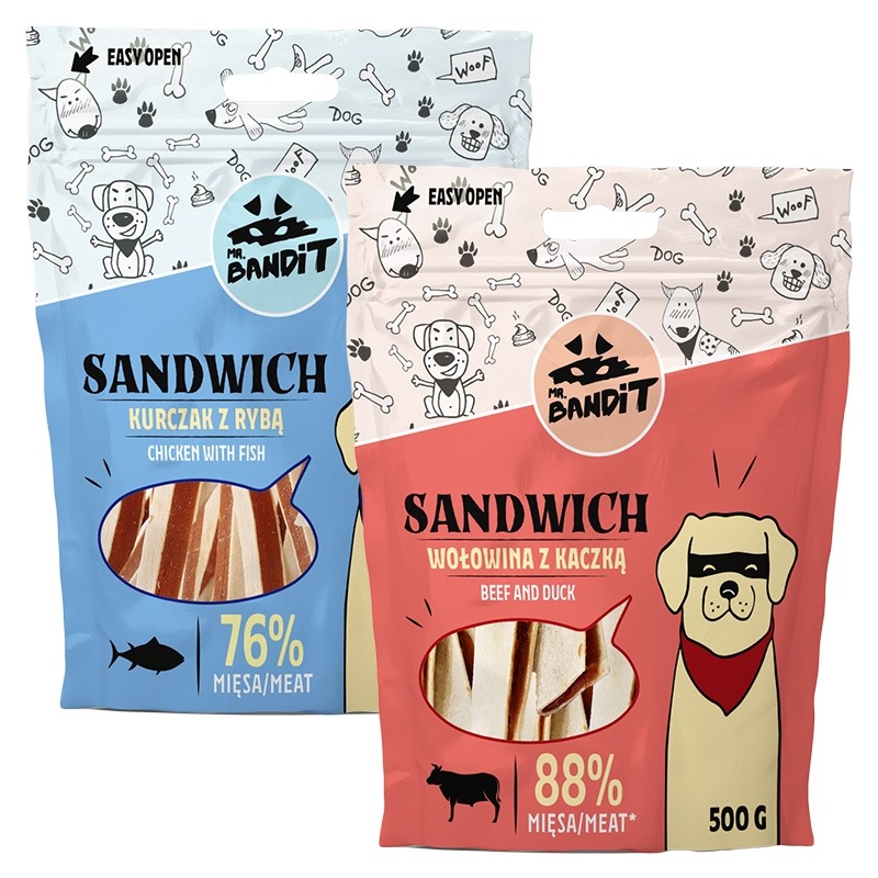 Przysmaki dla psa - Mr. Bandit Sandwich 500g