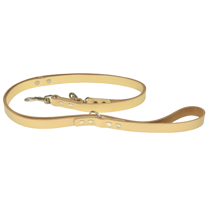 Smycze, obroże, szelki - Chaba Smycz skórzana regulowana natura