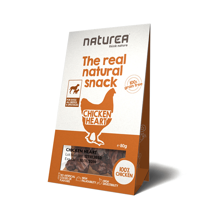 Przysmaki dla psa - Naturea Real Natural Snack bezzbożowy z sercami kurzymi 80g