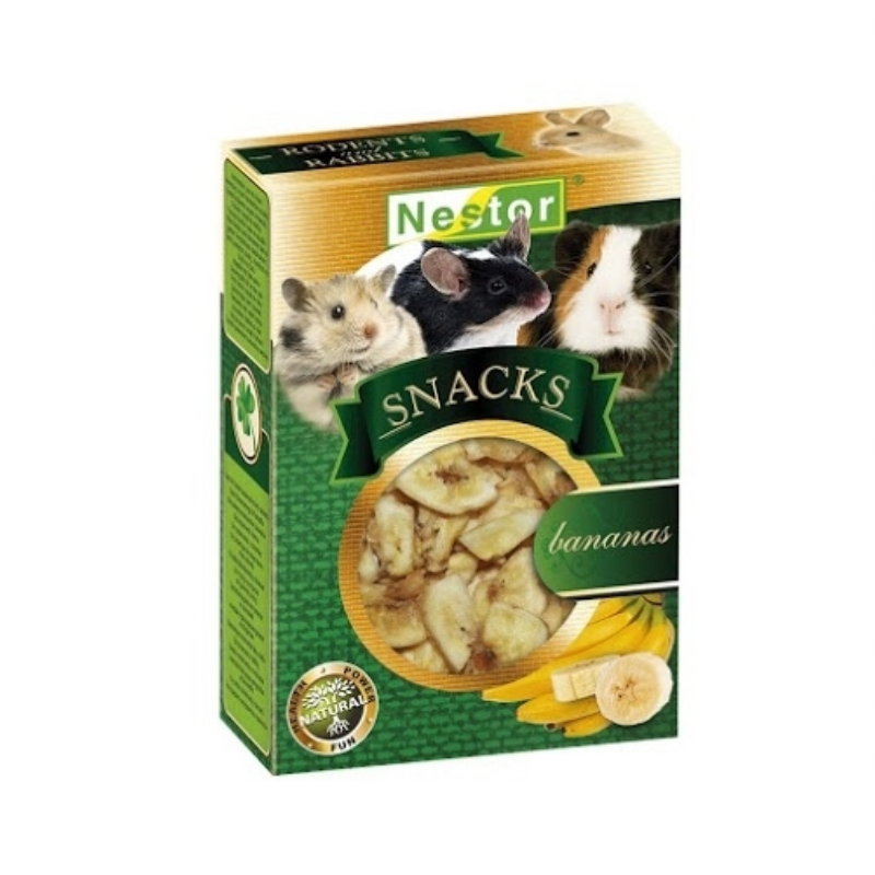 Przysmaki dla małych ssaków - Nestor Snacks Banany dla gryzoni i królików 45g