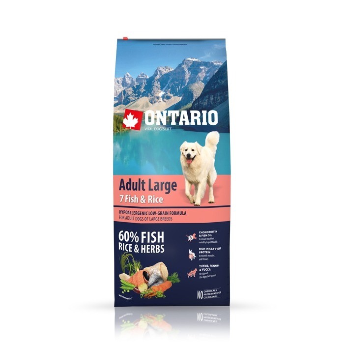 Karmy suche dla psa - Ontario Adult Large Fish & Rice