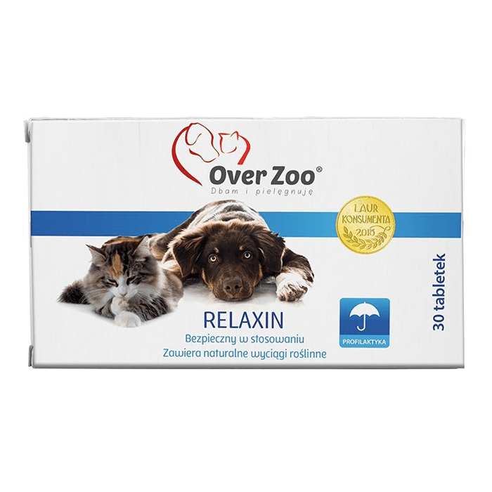 Suplementy - Over Zoo Relaxin preparat uspokajający dla psów i kotów 30 tabletek