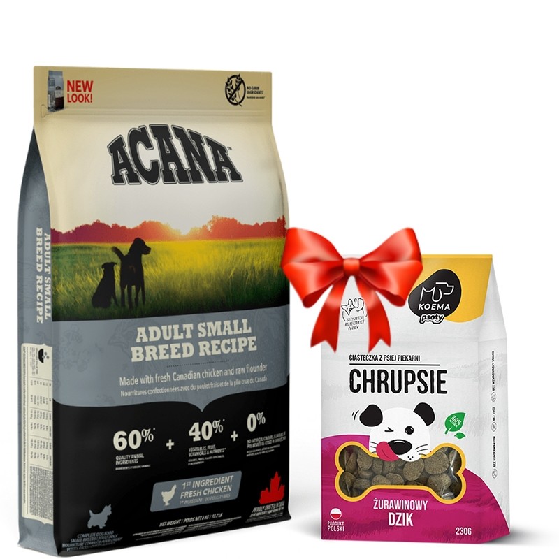 Karmy suche dla psa - Acana Dog Adult Small Breed 6kg + Koema Chrupsie Żurawinowy dzik 230g