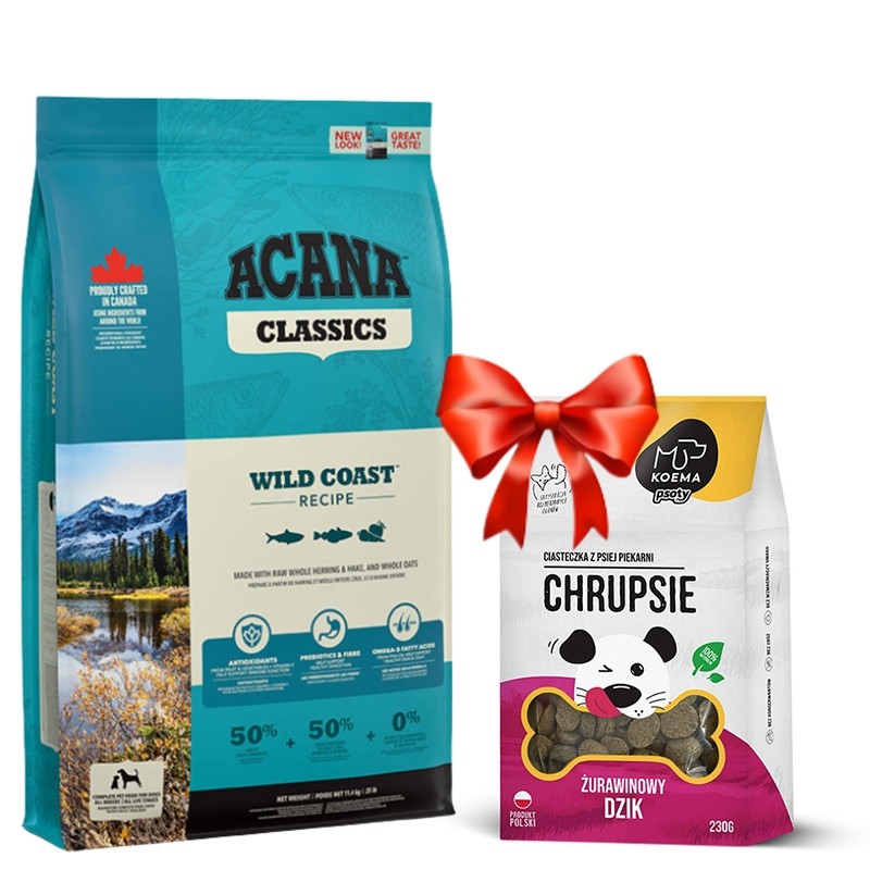 Karmy suche dla psa - Acana Classics Wild Coast 9,7kg + Koema Chrupsie Żurawinowy dzik 230g