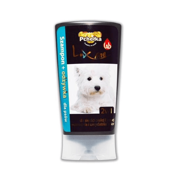 Higiena, pielęgnacja sierści - Pchełka Lux Line Szampon z odżywką dla psów o białej sierści 200ml