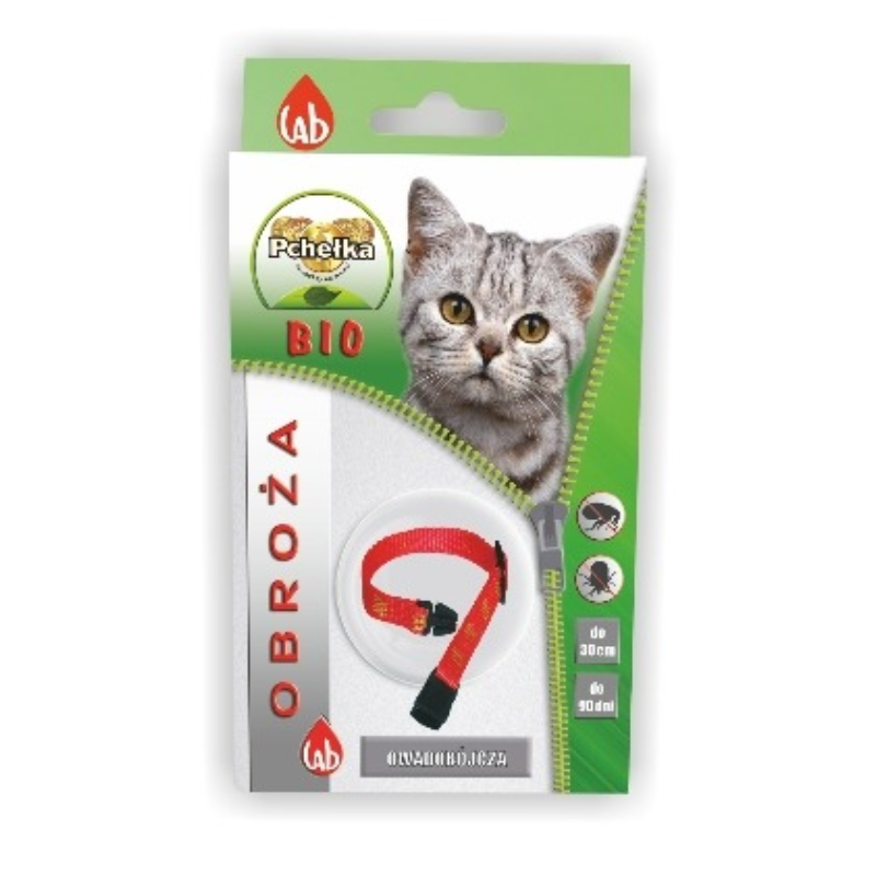 Preparaty lecznicze - Pchełka Obroża BIO przeciw ektopasożytom dla kotów 30cm
