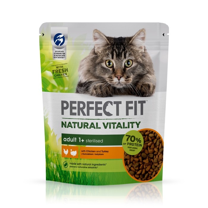 Karmy suche dla kota - Perfect Fit Natural Vitality 1+ z indykiem