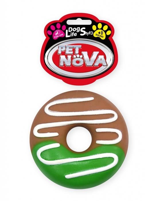 Zabawki - Pet Nova Pączek gumowy Donut z dźwiękiem 10cm