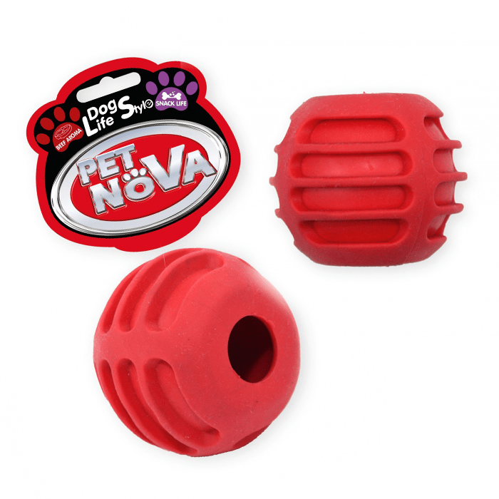 Zabawki - Pet Nova Piłka na przysmaki czerwona 6cm
