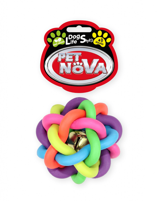 Zabawki - Pet Nova Piłka pleciona BellBall kolorowa z aromatem