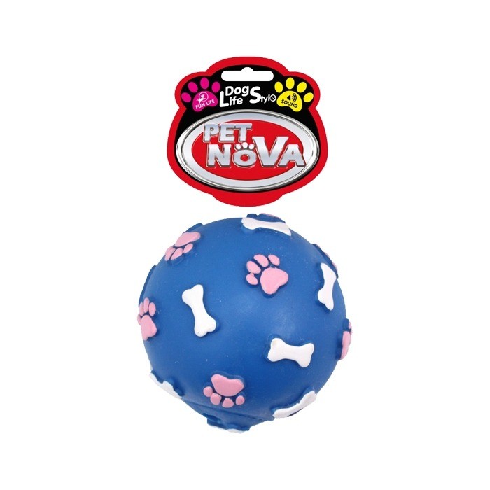 Zabawki - Pet Nova Piszcząca piłka dla psa niebieska 9cm