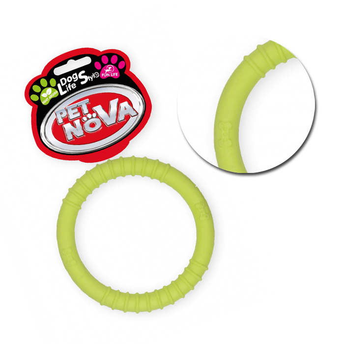 Zabawki - Pet Nova Ringo z gumy zielone 9,5cm