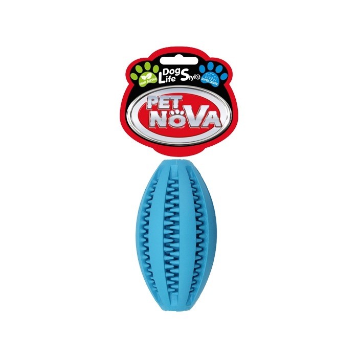 Zabawki - Pet Nova Superdental Piłka gumowa rugby z miętą 11cm