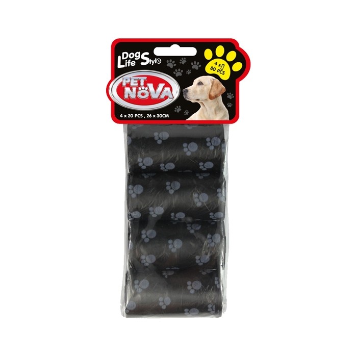 Produkty higieniczne - Pet Nova Worki czarne na odchody 4x20szt.