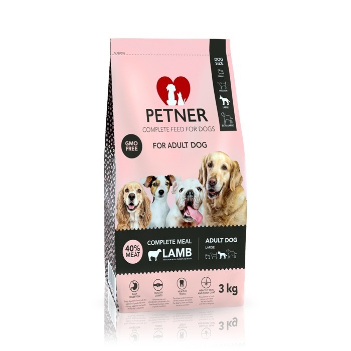 Karmy suche dla psa - Petner Adult Dog Large Breeds z jagnięciną