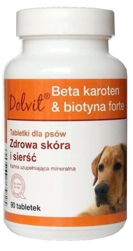 Suplementy - Dolfos Beta karoten i biotyna forte dla psa 90 tabletek