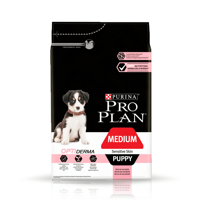 Karmy suche dla psa - Pro Plan Medium Puppy OptiDerma z łososiem