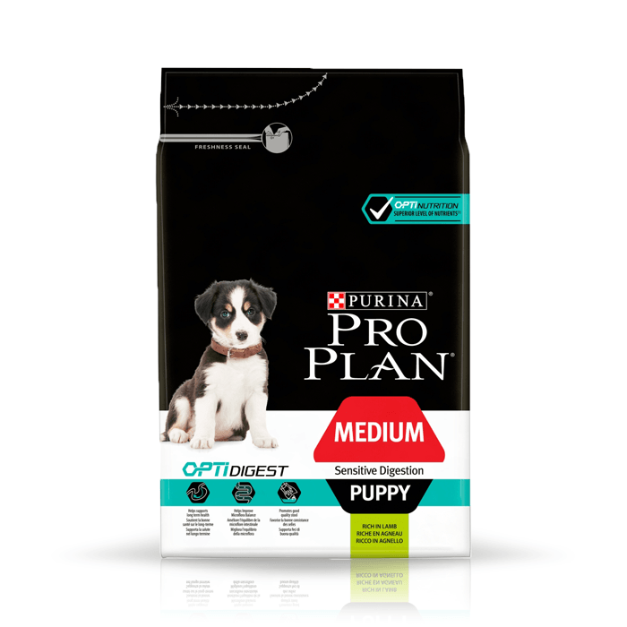 Karmy suche dla psa - Pro Plan Medium Puppy OptiDigest z jagnięciną