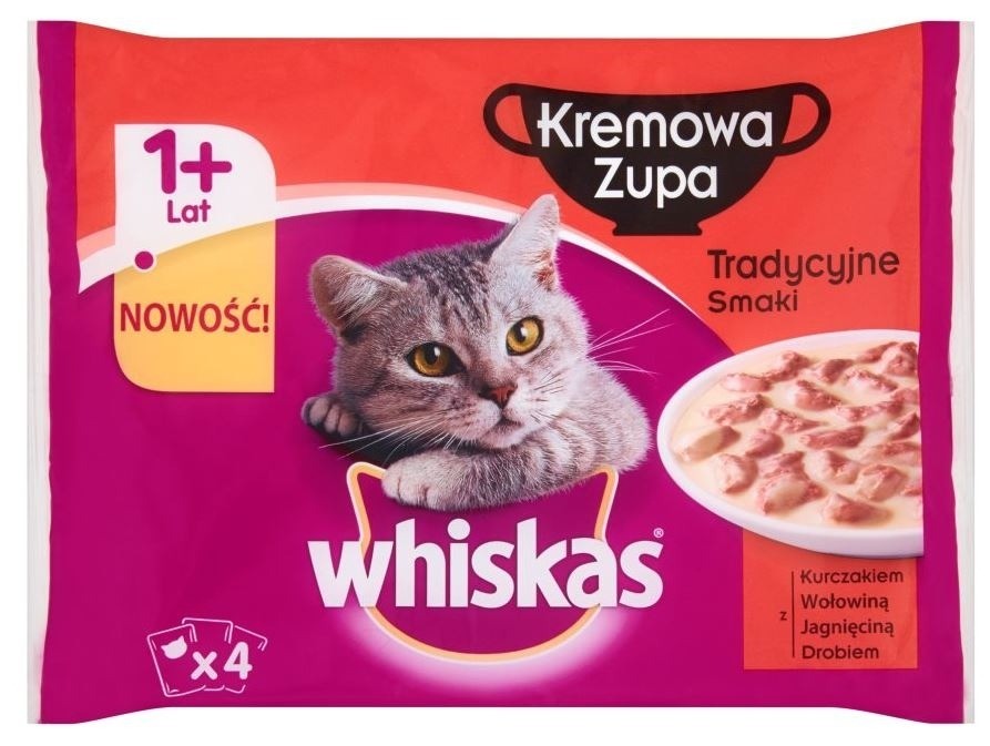 Karmy mokre dla kota - Whiskas Kremowa zupa Tradycyjne Smaki 4x85g