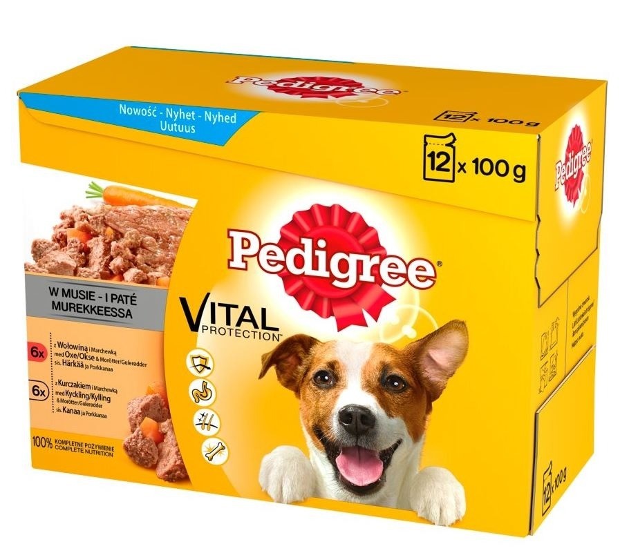Karmy mokre dla psa - Pedigree Mus 100g x 24 (multipak x 2)