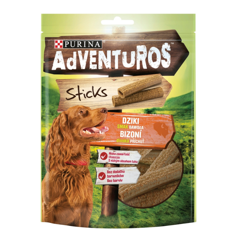 Przysmaki dla psa - Purina Adventuros sticks o smaku bawoła 120g