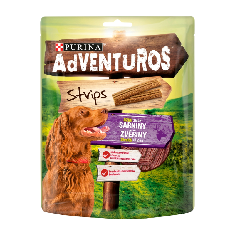 Przysmaki dla psa - Purina Adventuros strips o smaku sarniny 90g