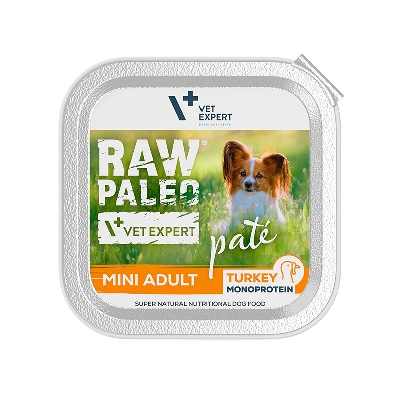 Karmy mokre dla psa - VetExpert Raw Paleo Adult Mini Tray 150g - mokra karma dla psów małych ras
