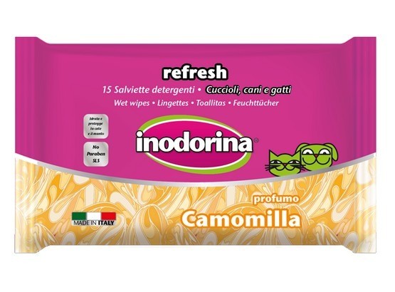 Produkty higieniczne - Inodorina Chusteczki Camomilla - rumianek 15 szt