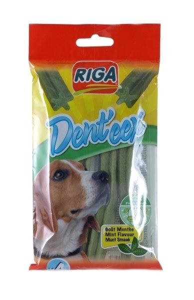 Przysmaki dla psa - Riga Denteex Skręcane pałeczki miętowe duże 4szt.