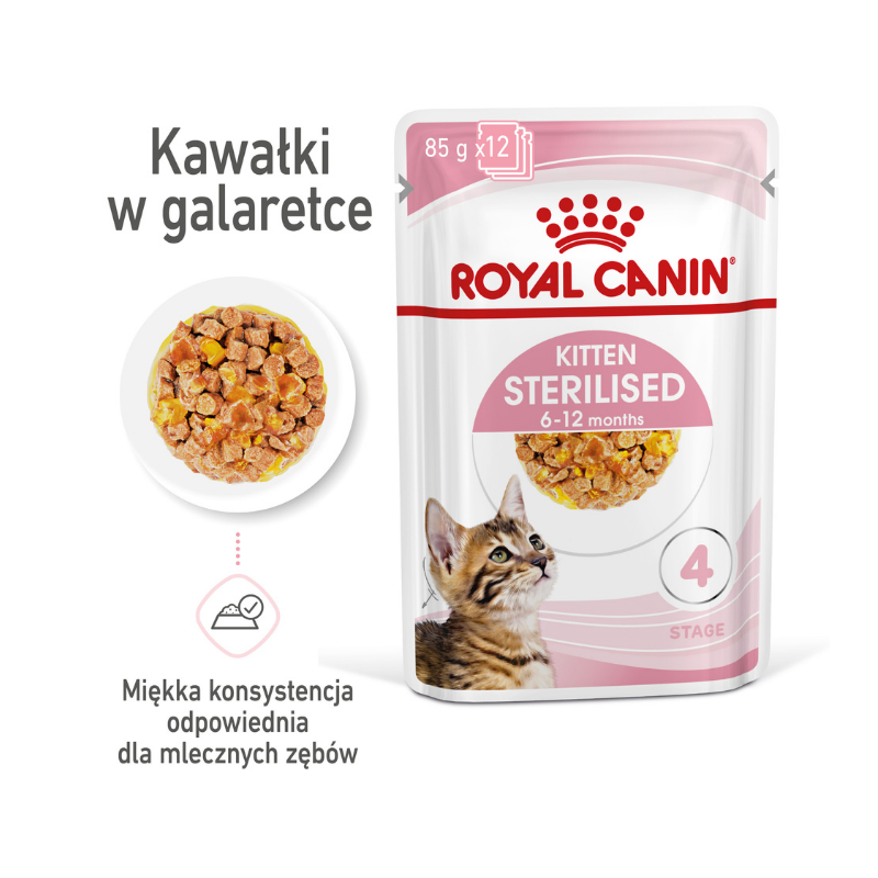 Karmy mokre dla kota - Royal Canin Kitten Sterilised FHN w galaretce 85g