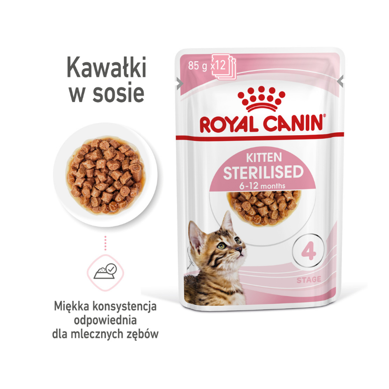 Karmy mokre dla kota - Royal Canin Kitten Sterilised FHN w sosie 85g