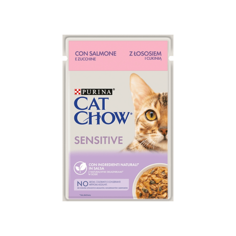 Karmy mokre dla kota - Cat Chow Sensitive 85g x 12