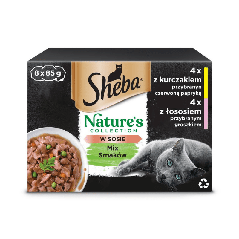 Karmy mokre dla kota - Sheba Nature's Collection Mix smaków w sosie 85g x 8