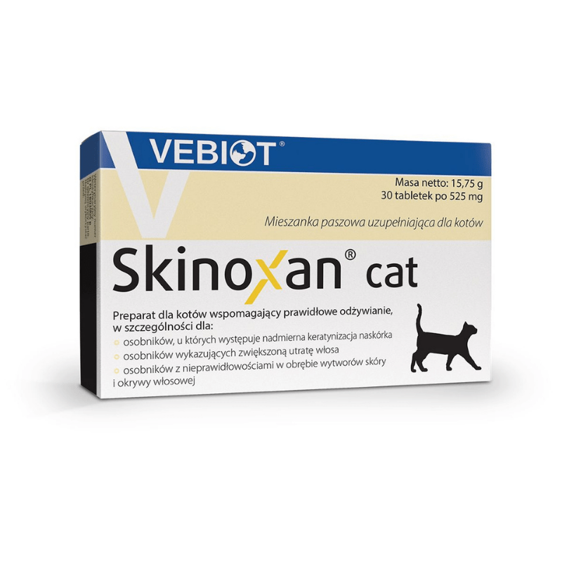 Suplementy - Vebiot Skinoxan Cat na skórę i sierść 30 tabletek