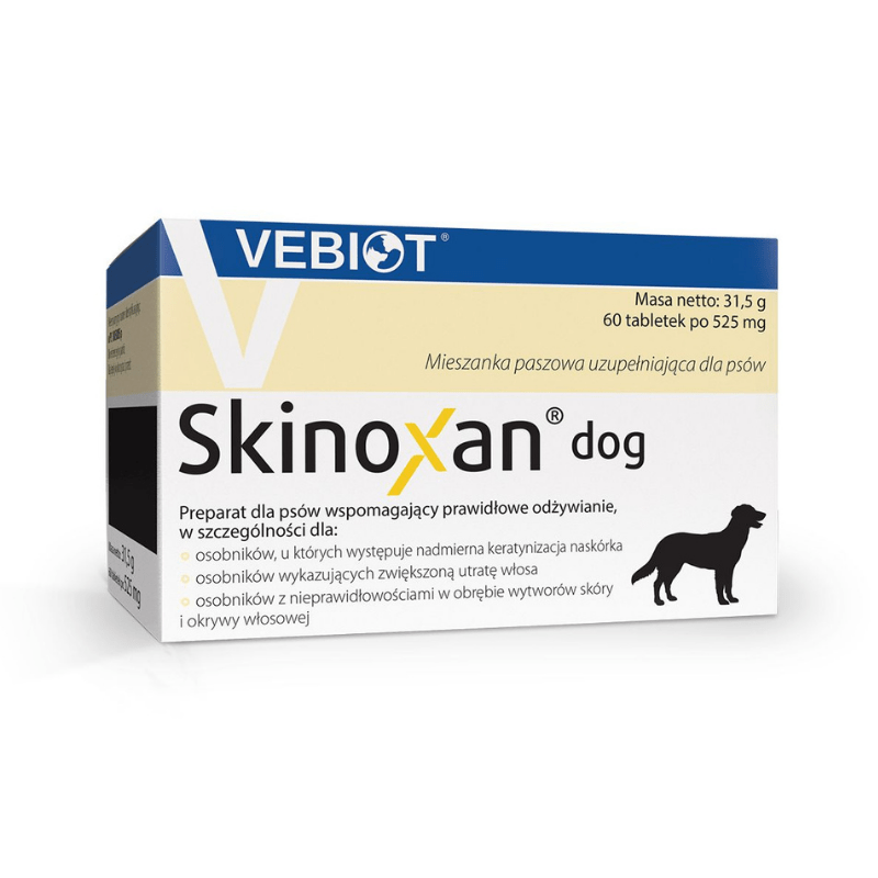 Suplementy - Vebiot Skinoxan Dog na skórę i sierść 60 tabletek