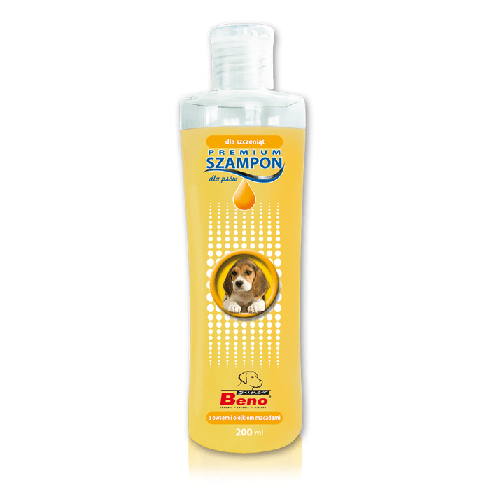 Higiena, pielęgnacja sierści - Beno Premium Szampon dla szczeniąt z olejkiem macadamia 200ml