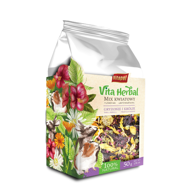 Przysmaki dla małych ssaków - Vitapol Vita Herbal Mix kwiatowy dla gryzoni i królika 4 x 50g