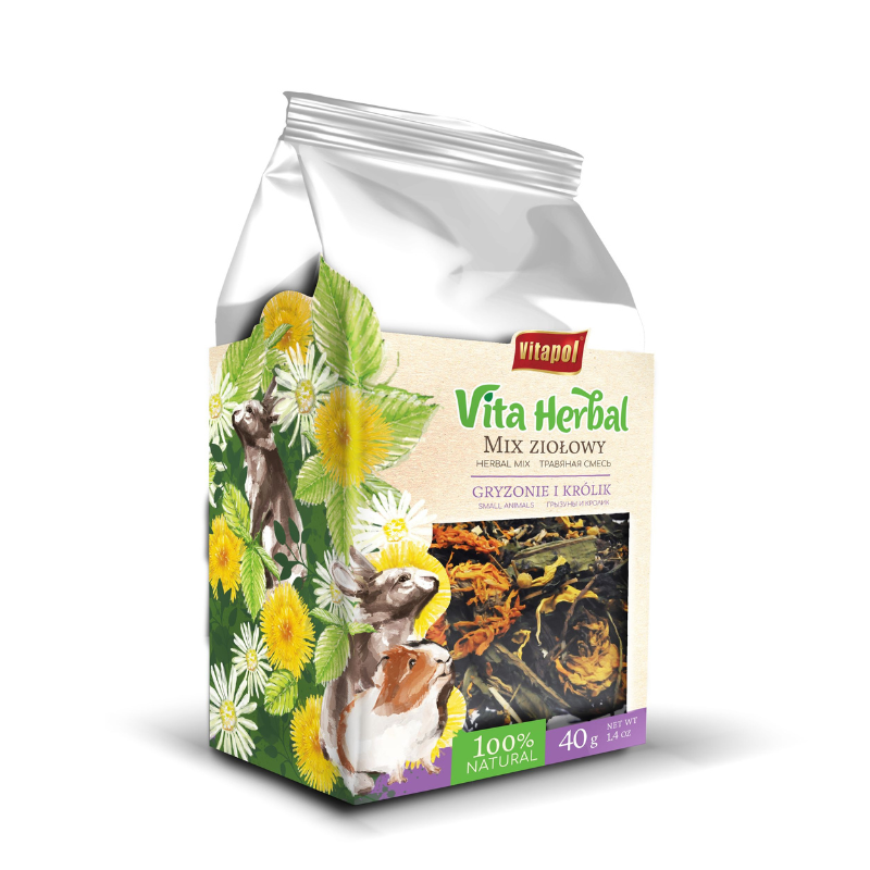 Przysmaki dla małych ssaków - Vitapol Vita Herbal Mix ziołowy dla gryzoni i królika 4 x 40g