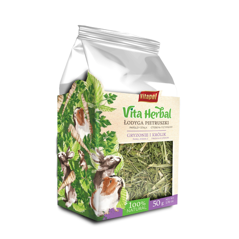 Przysmaki dla małych ssaków - Vitapol Vita Herbal Łodyga pietruszki dla gryzoni i królika 4 x 50g