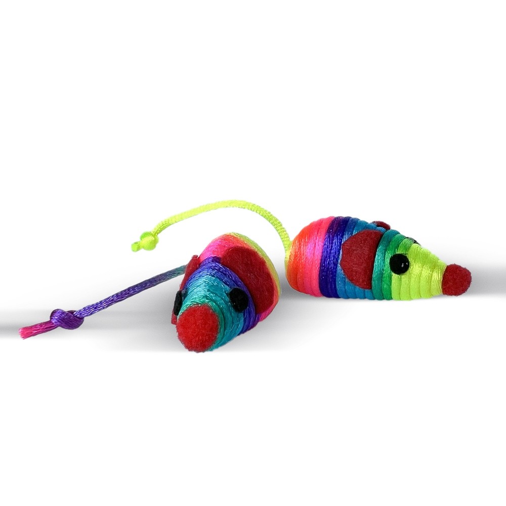 Zabawki - Naluli myszki ze sznurka z dzwonkiem - zabawka dla kota 2 szt.