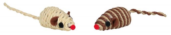 Zabawki - Trixie Myszki z bawełnianej przędzy 5cm