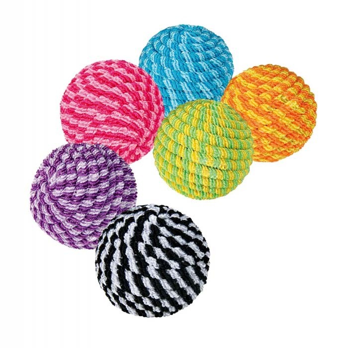 Zabawki - Trixie Piłki kolorowe ze sznurka 4,5cm
